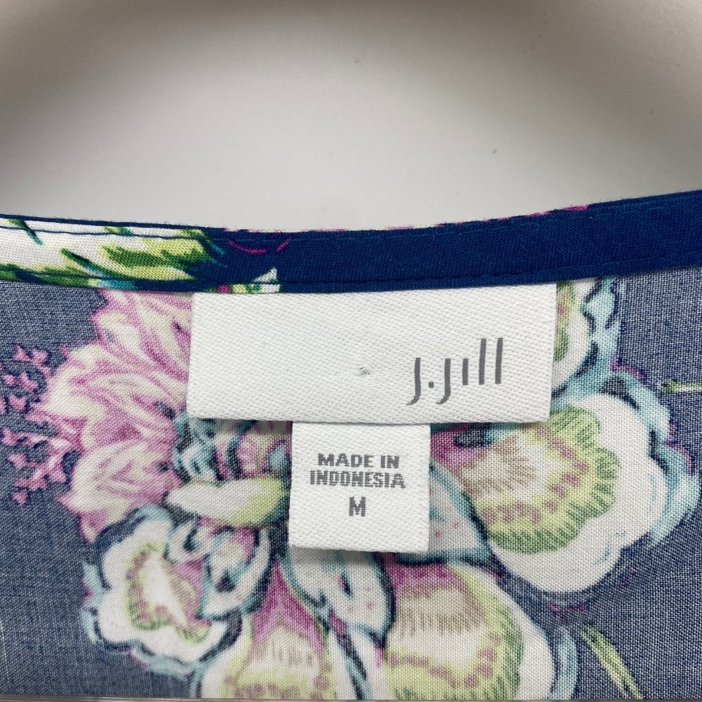 J. JILL  Floral Drapey Color Block Tank Top M - Picture 4 of 5